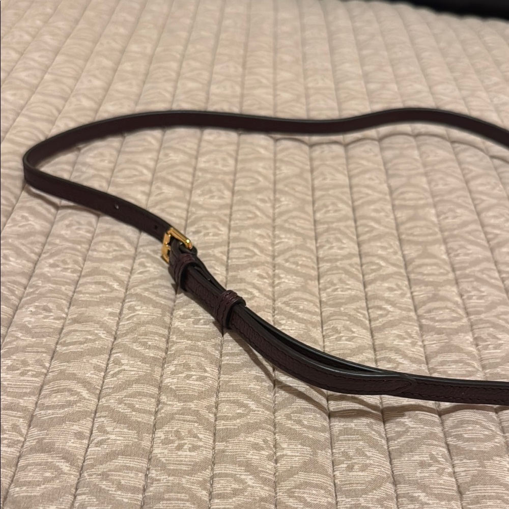 Burberry Burgundy Leather & Vintage Check Mini Crossbody - Picture 11 of 13